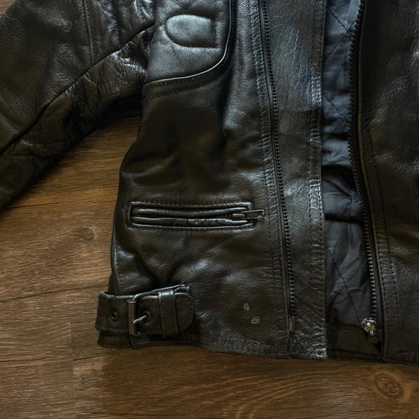 Sleek Vintage Leather Moto Jacket