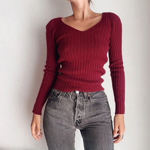 Maroon Wool Dolce Sweater