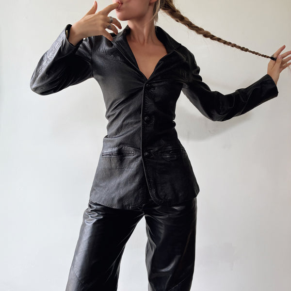 Sleek Vintage Leather Jacket