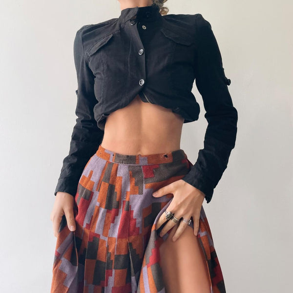 Rare 1970’s Yves Saint Laurent Textile Skirt