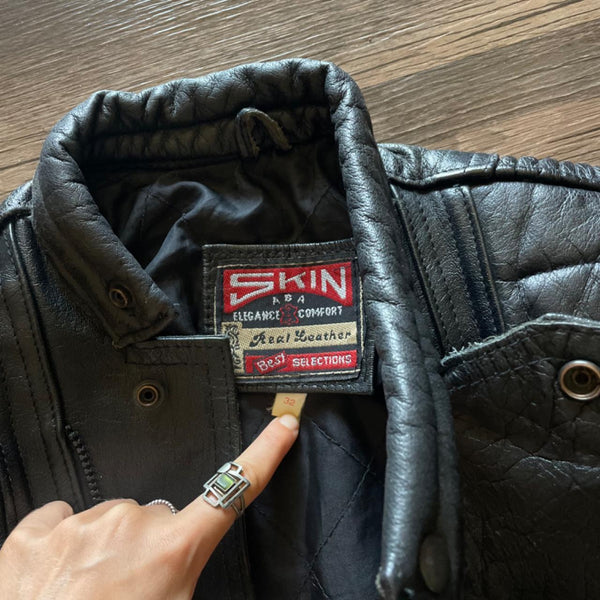 Sleek Vintage Leather Moto Jacket