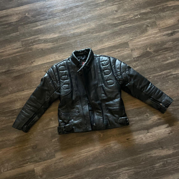 Sleek Vintage Leather Moto Jacket