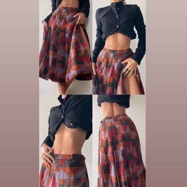 Rare 1970’s Yves Saint Laurent Textile Skirt