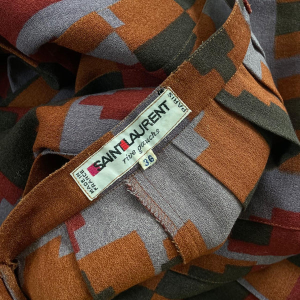 Rare 1970’s Yves Saint Laurent Textile Skirt