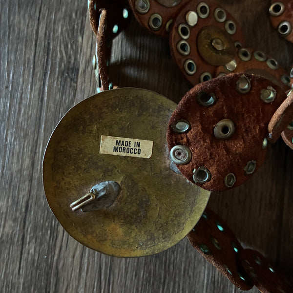 Vintage Brass Leather Moroccan Belt
