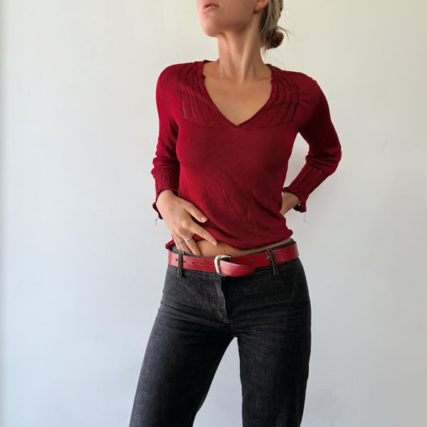Chic Vintage Rouge Top