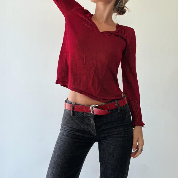 Chic Vintage Rouge Top