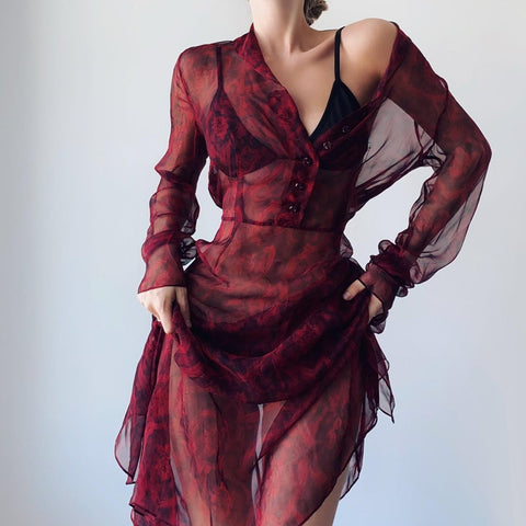 Rare Vintage Silk Rouge Alberta Ferretti Dress