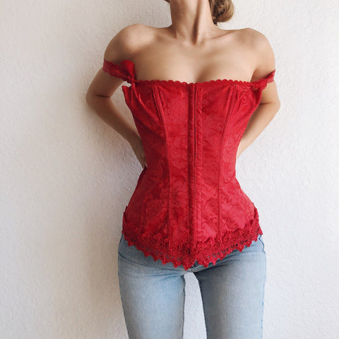 Vintage Ruby Red Fredricks of Hollywood Corset