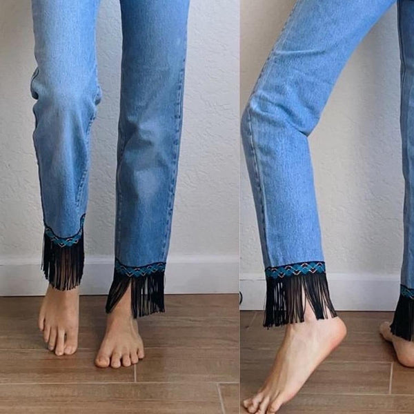 Vintage Reworked Fringe Levis