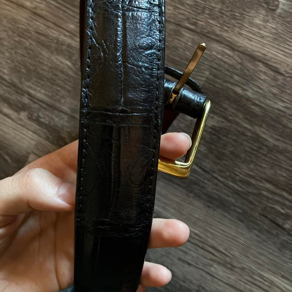 Sleek Black Alligator Belt