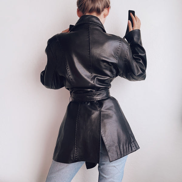 Vintage Leather CK Trench Coat