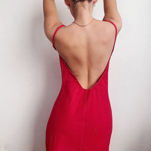 Vintage Backless Red Dress