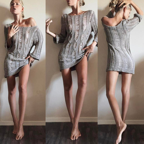 Romantic Knitted Sweater Dress