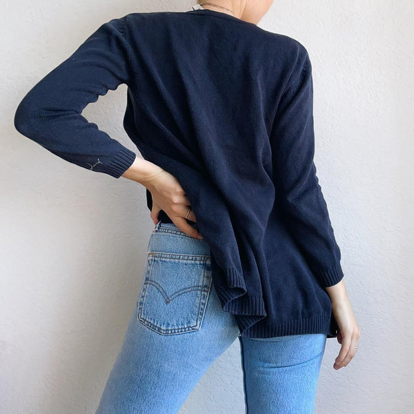 Navy Silk Burberry Sweater