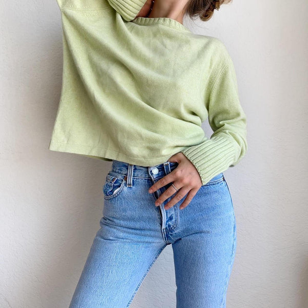 Mint Cashmere Silk Burberry Sweater