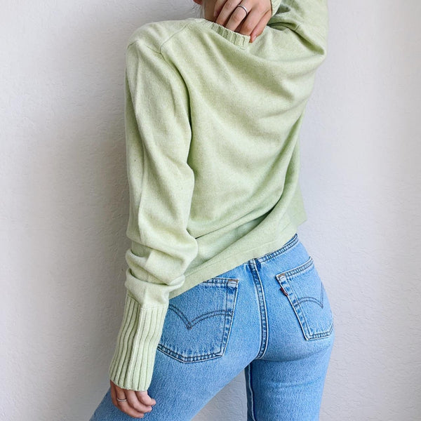 Mint Cashmere Silk Burberry Sweater