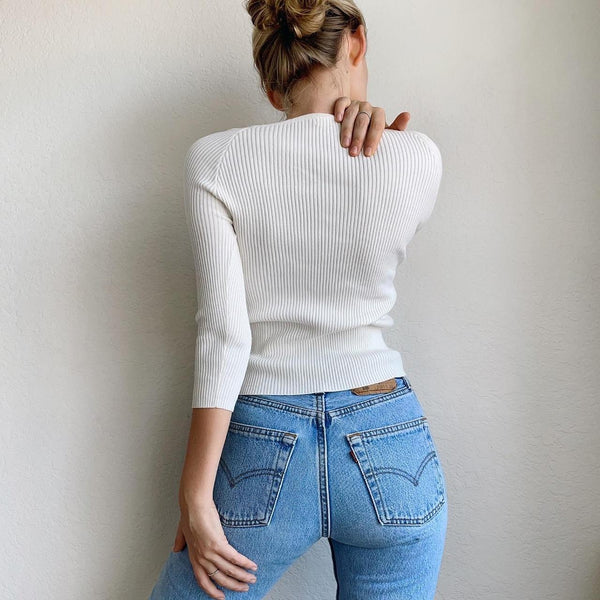 Vintage Ribbed Long Sleeve