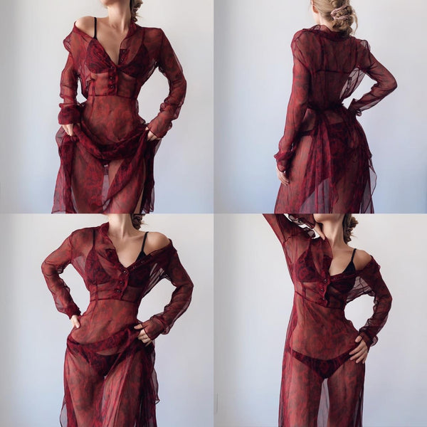 Rare Vintage Silk Rouge Alberta Ferretti Dress