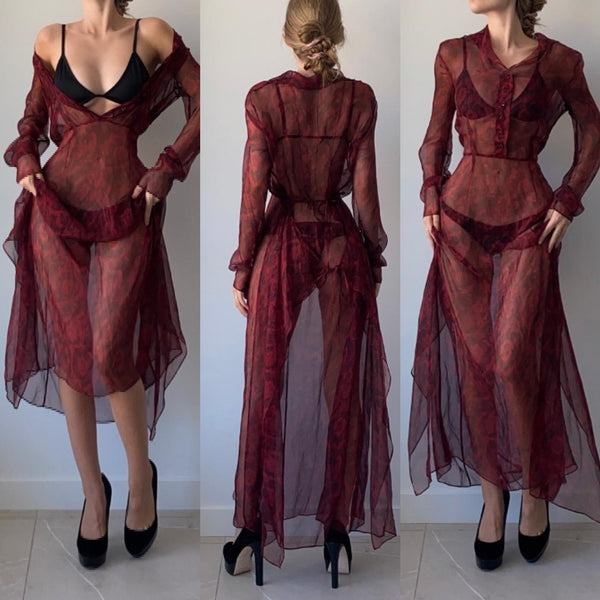 Rare Vintage Silk Rouge Alberta Ferretti Dress