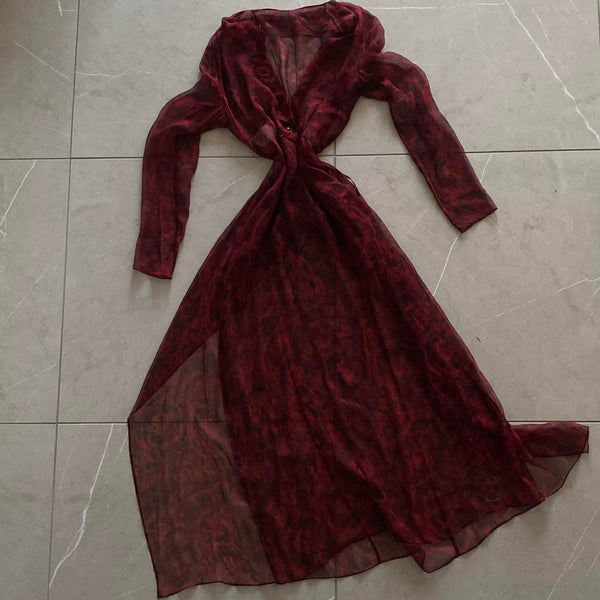 Rare Vintage Silk Rouge Alberta Ferretti Dress