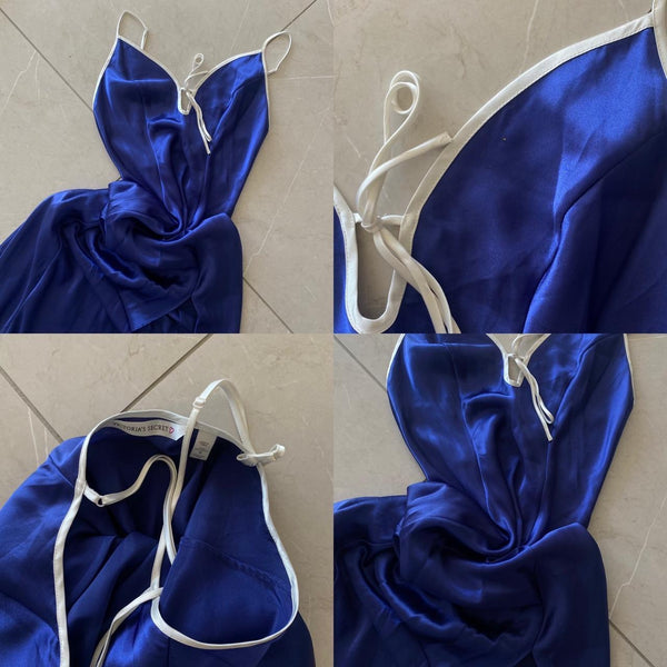 Vintage Royal Blue Silky Victoria Secret Slip Dress