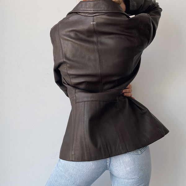 Vintage Cocoa Calvin Klein Leather Jacket