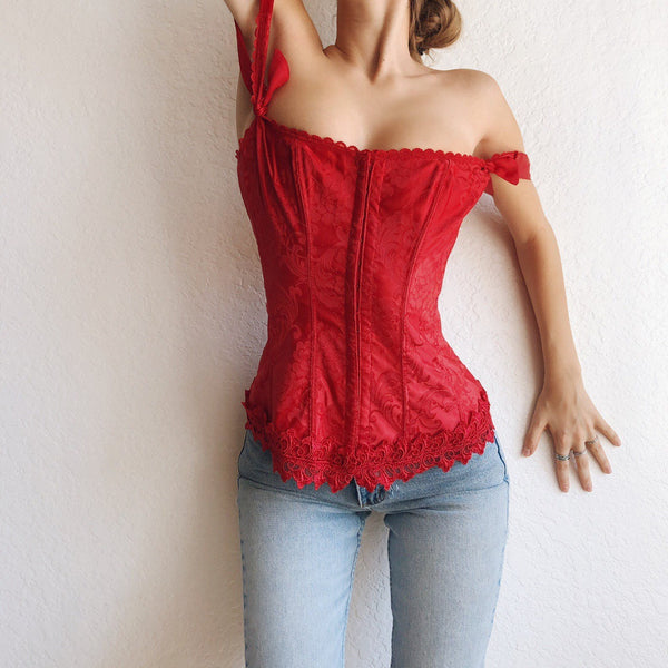 Vintage Ruby Red Fredricks of Hollywood Corset