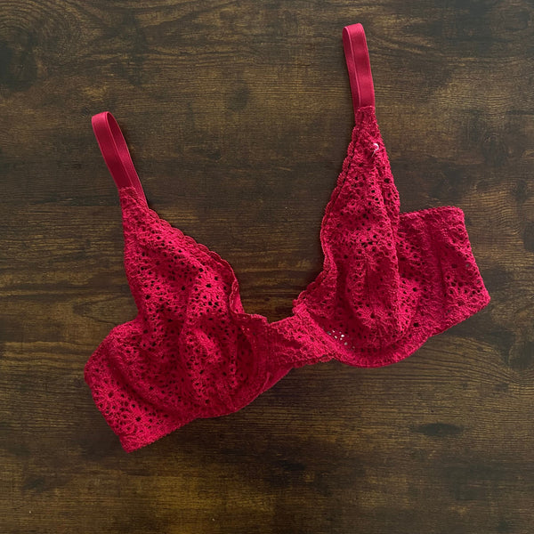 Vintage Red/Maroon Dior Bra