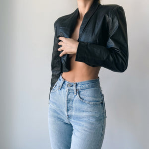 Vintage Cropped Leather Jacket