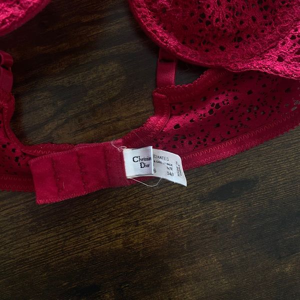 Vintage Red/Maroon Dior Bra